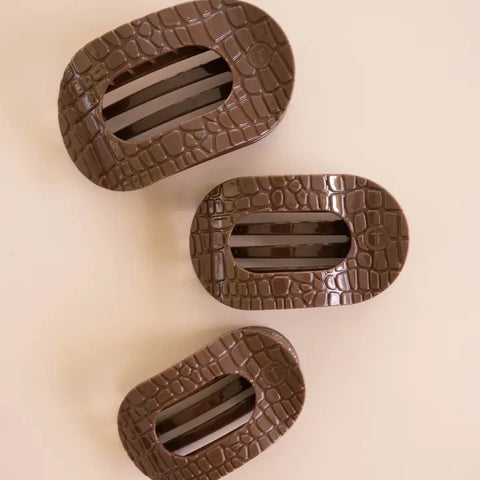 Teleties | Brown Crocodile Hair Clip