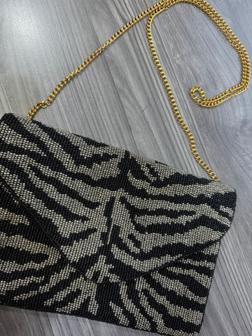 Zebra Beaded Purse