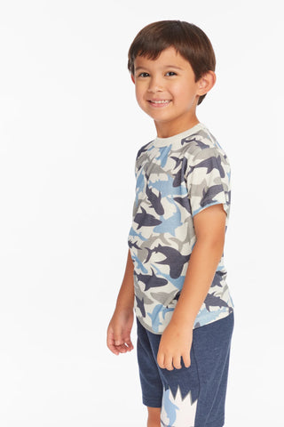 Chaser | All Over Camo Shark Boys Tee
