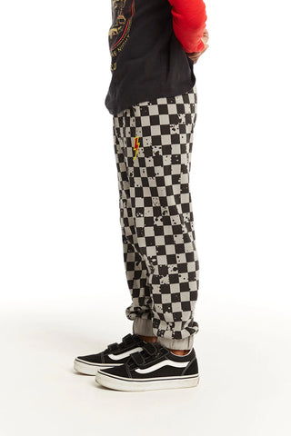 Chaser | Lightning Splatter Checker Joggers
