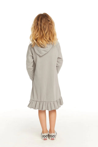Chaser | Long Sleeve Gravel Grey Hooded Dress