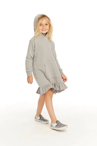 Chaser | Long Sleeve Gravel Grey Hooded Dress