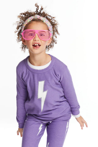 Chaser | Glitter Bolt Girls Raglan Pullover