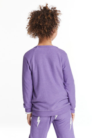 Chaser | Glitter Bolt Girls Raglan Pullover