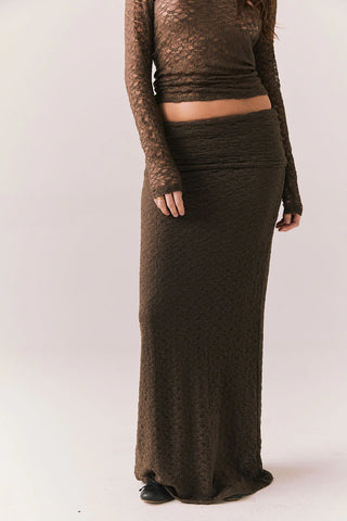 Chaser | Pamelaa Espresso Maxi Skirt
