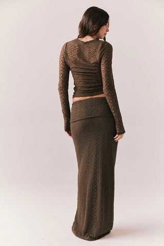 Chaser | Pamelaa Espresso Maxi Skirt