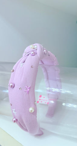 Bari Lynn | Bow & Pearl Linen Knot Headband