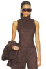 Elodie | Etienne Faux Suede Top in Chocolate
