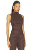 Elodie | Etienne Faux Suede Top in Chocolate