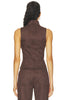 Elodie | Etienne Faux Suede Top in Chocolate