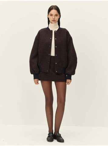 Elodie | Simone Bomber Jacket in Navy Brown