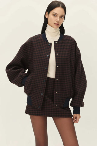 Elodie | Simone Bomber Jacket in Navy Brown
