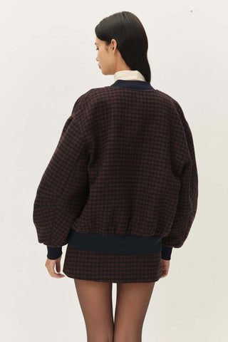 Elodie | Simone Bomber Jacket in Navy Brown