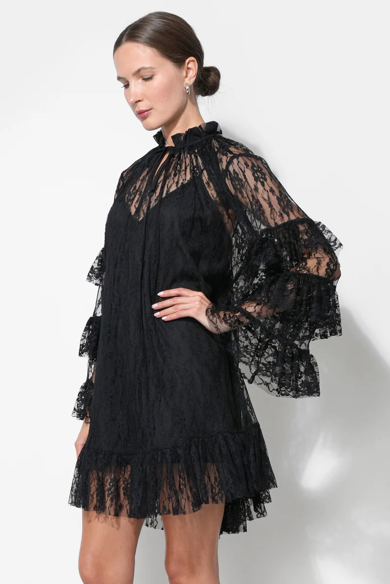 Adelyn Rae | Lorena Lace Ruffled Shift Dress