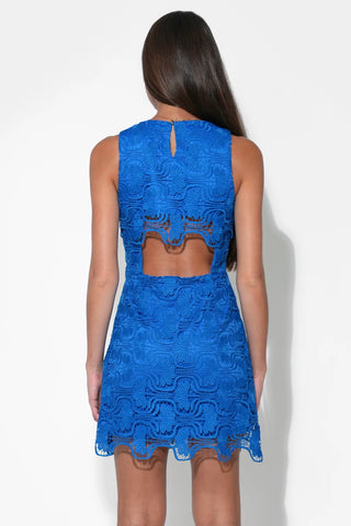 AR | Mackenzie Dress Open Back Scallop Lace Mini Dress in Royal Blue