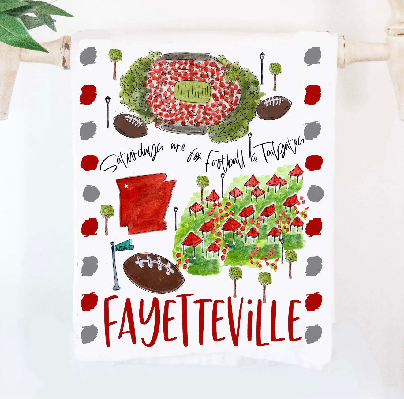 Saturdays Fayetteville Tea Towel
