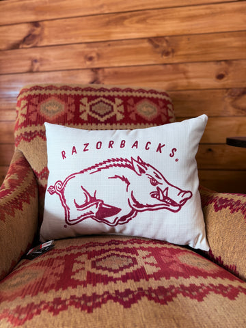 Grunge Collegiate Arkansas Logo Pillow