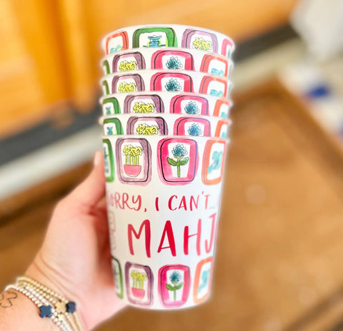 Patterned Plastic Cups-set of 6