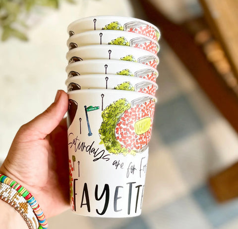 Patterned Plastic Cups-set of 6