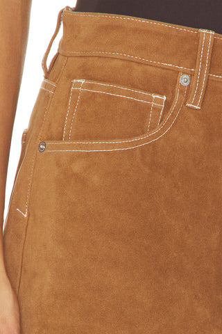 Good American | Better than Suede Vintage Barrel Ankle in Cafe Clay