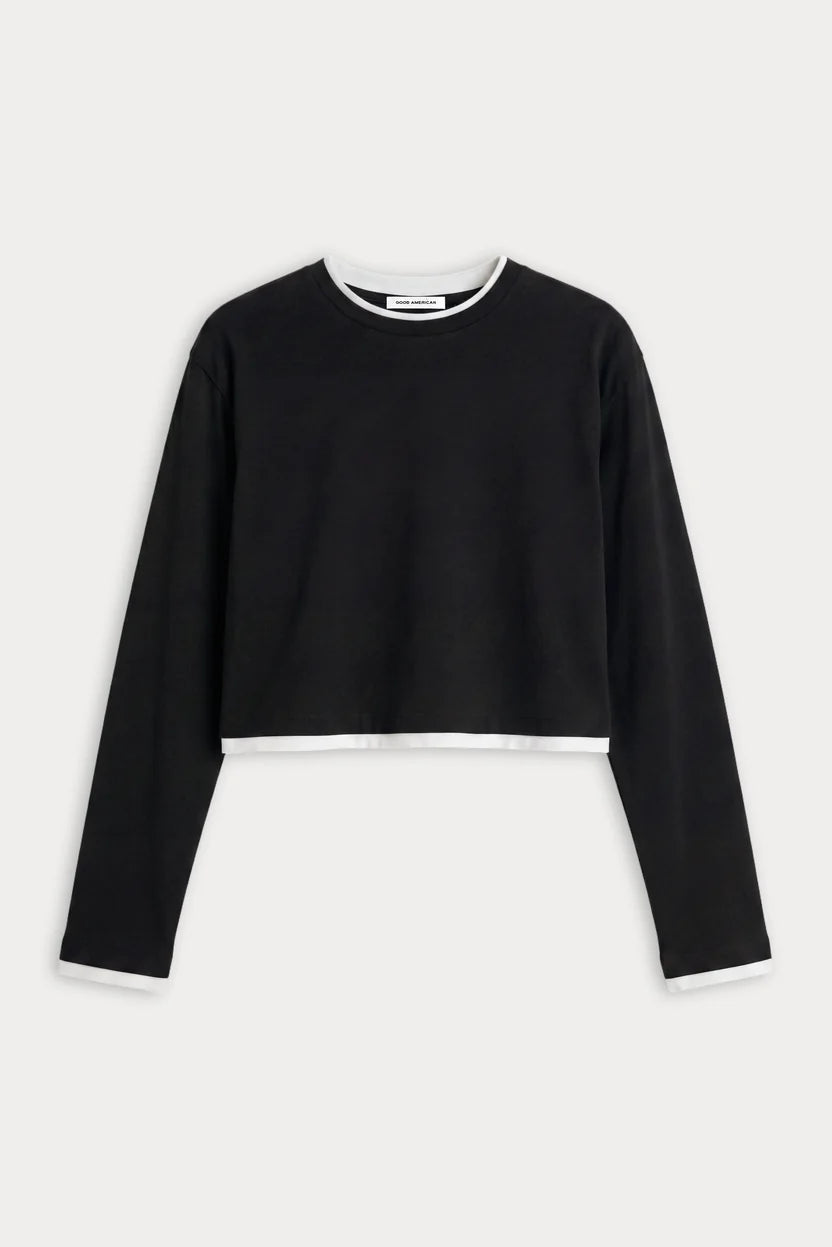 Good American | The Long Sleeve Layered Tee