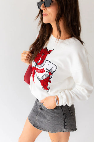 Arkansas Mascot Chenille Crew Neck
