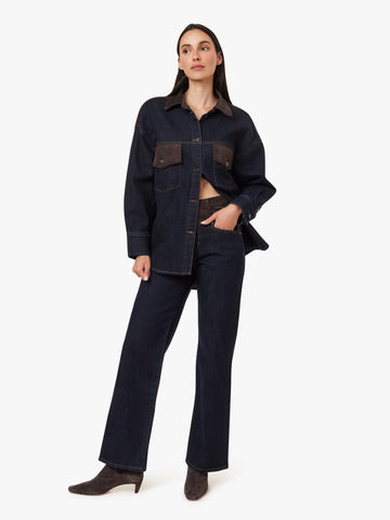 Habitual | Blaine Suede Mix High Rise Straight in Rinse