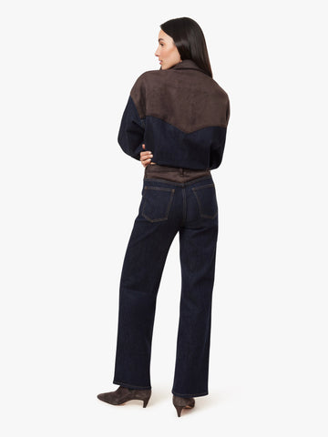 Habitual | Blaine Suede Mix High Rise Straight in Rinse