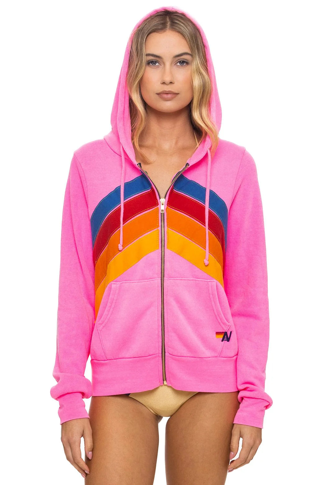 Aviator Nation | Mountain Stitch Chevron Zip Hoodie