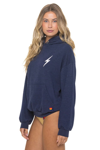 Aviator Nation | Pullover Hoodie Relaxed Bolt Stitch in Navy/White