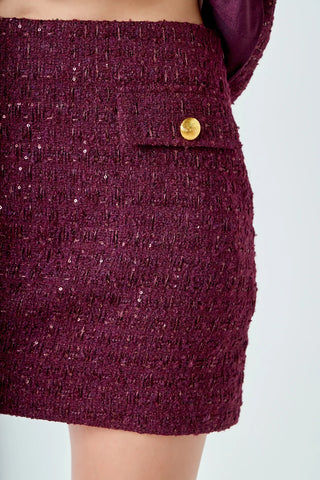 ER | Tweed Fringed Mini Skirt