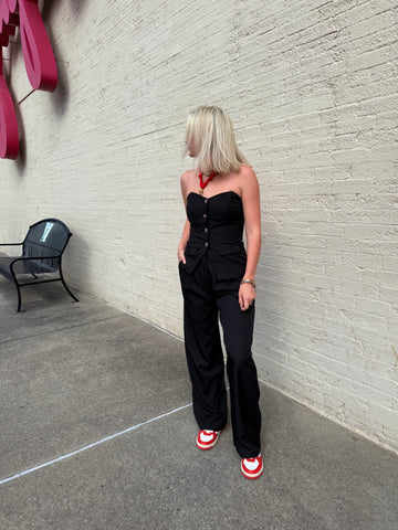 Button Front Tube Top