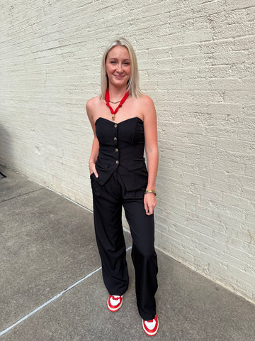 Button Front Tube Top