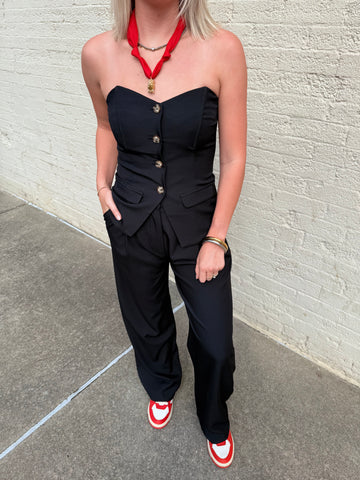 Button Front Tube Top