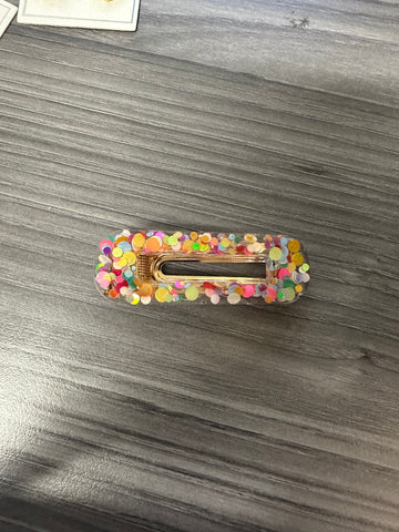 *Multi Color Confetti Brett Clip