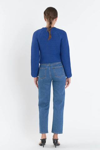 EF | V-Neck Knit Sweater in Royal Blue