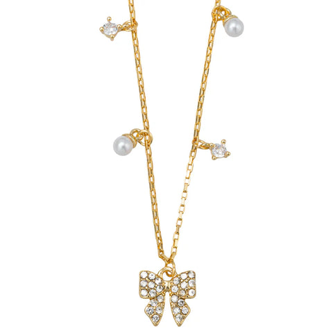Jane Marie | Crystal Bow W/ Pearls