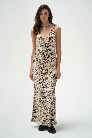 LNA | Sicily V Slip Dress in Spottie