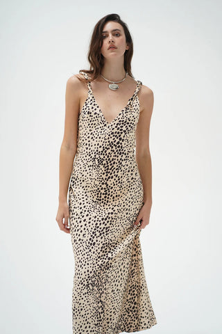LNA | Sicily V Slip Dress in Spottie