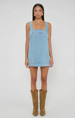 Show Me Your Mumu | Topanga Mini Dress in Jet Stream Blue