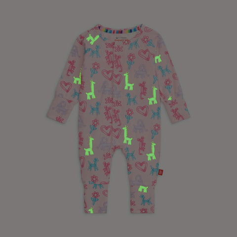 Magnetic Me | Pink Party Animals Glow In The Dark Coverall