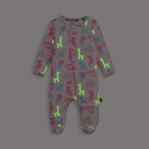 Magnetic Me | Pink Party Animals Glow In The Dark Footie