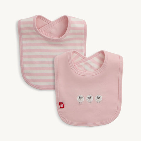 Magnetic Me | Pink Stripe Reversible Cotton Bib
