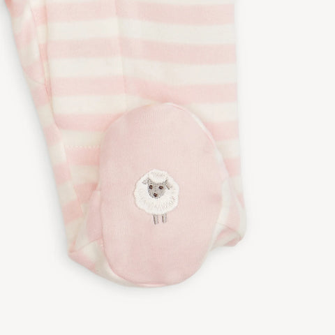 Magnetic Me | Pink Stripe Cotton Footie