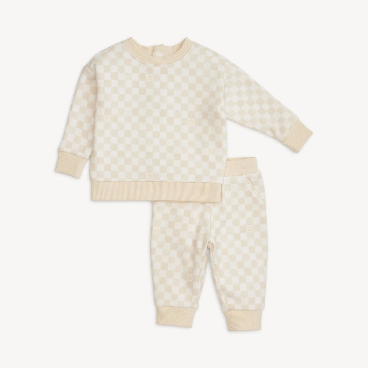 Magnetic Me | Chamois Checkerboard Fleece Sweatsuit