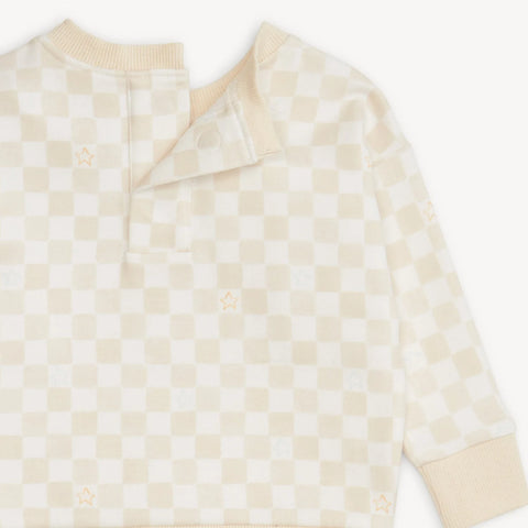 Magnetic Me | Chamois Checkerboard Fleece Sweatsuit