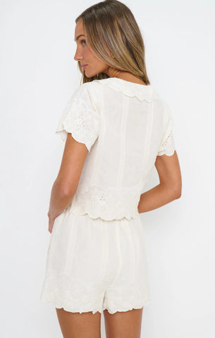 Show Me Your Mumu | Lyla Short in White Eyelet