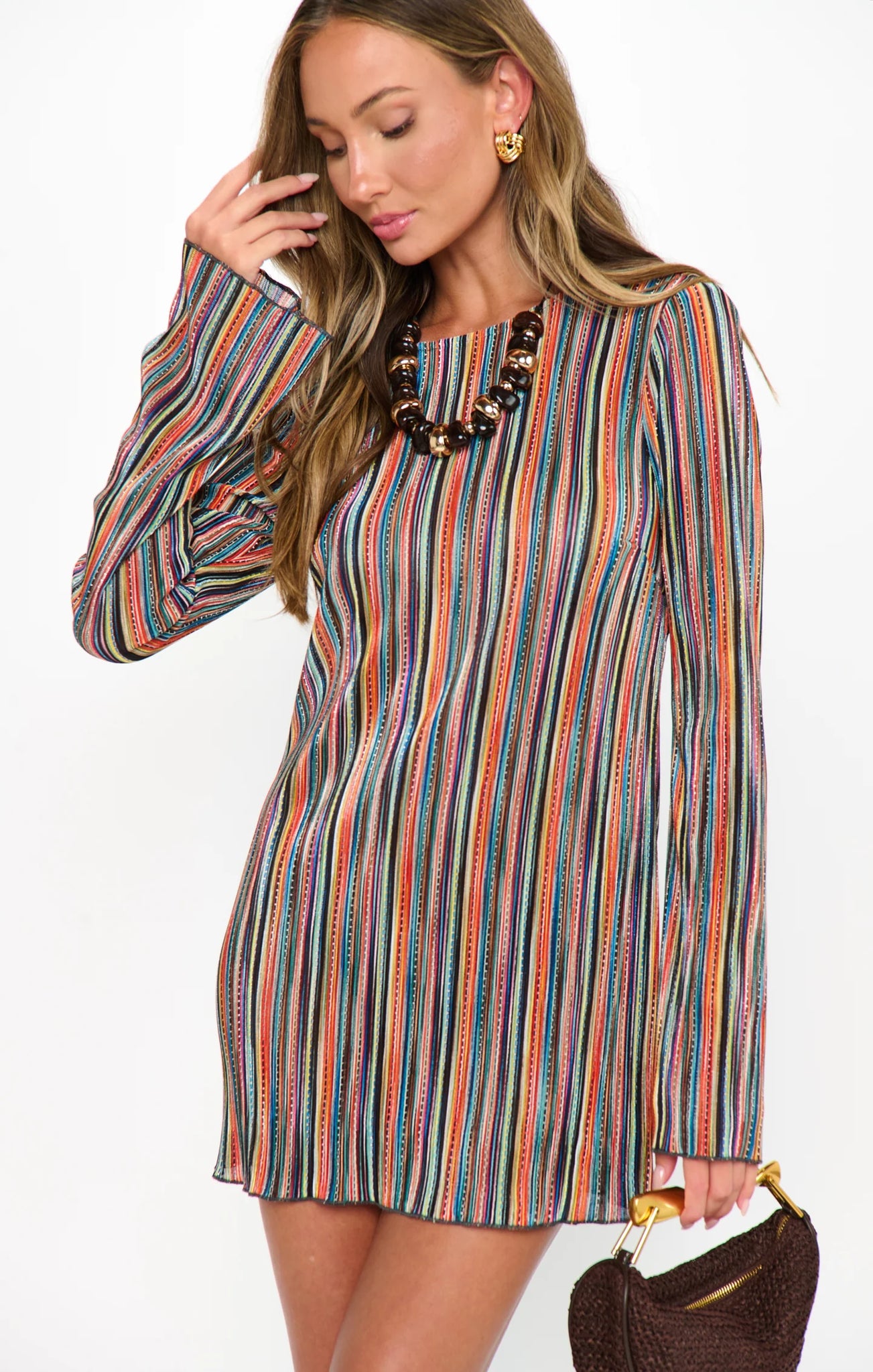 Show Me Your Mumu | Drifter Mini Dress in Sundown Stripe Knit