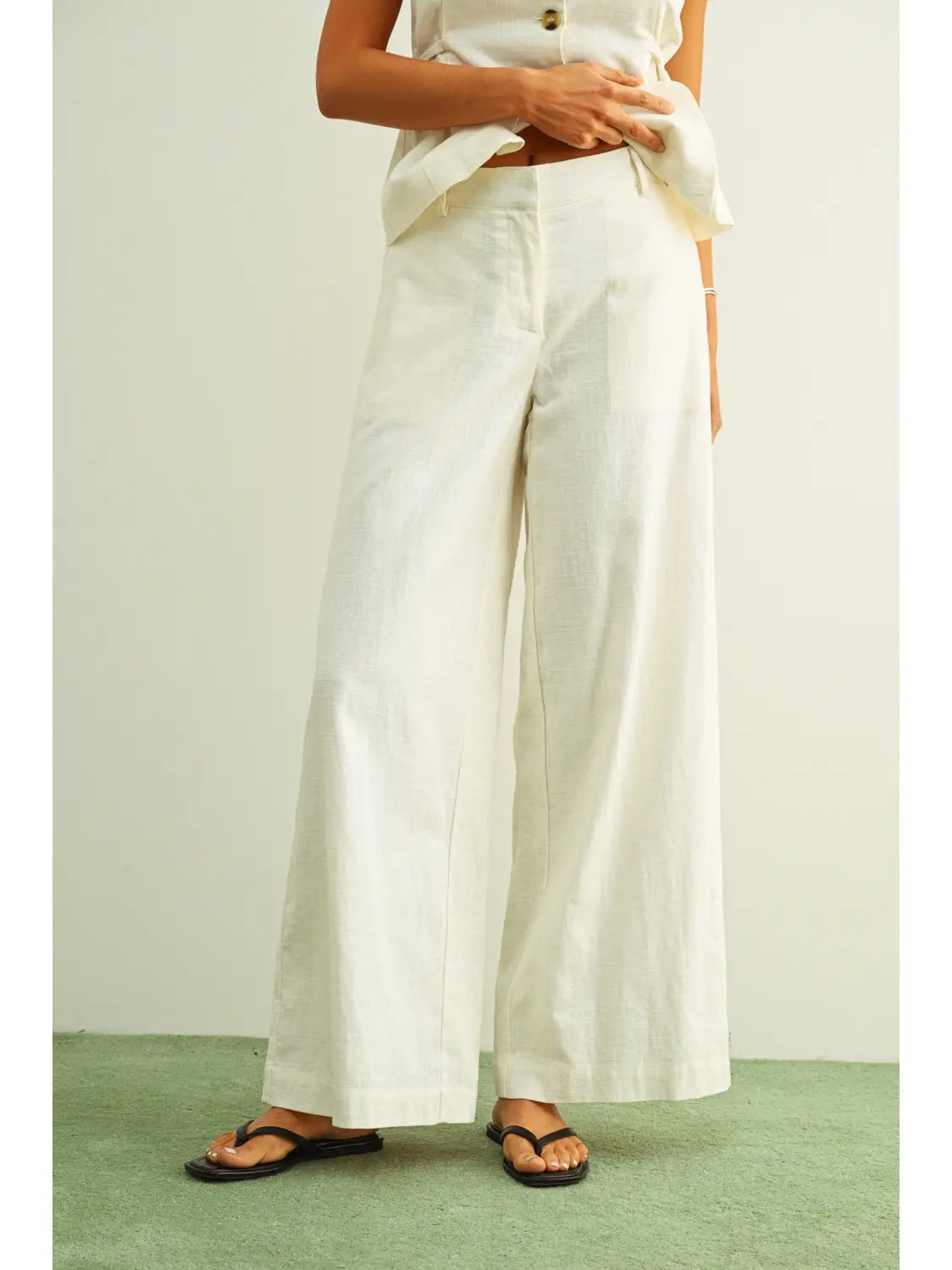 Wide Leg Linen Trousers