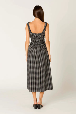 NIA | Salt Midi Dress in Black